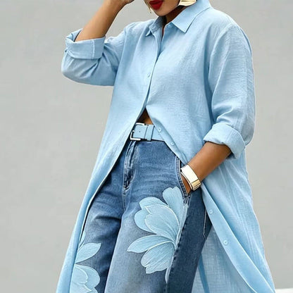 ✨ Effortless Elegance – Women's Long Sleeve Button-Down Maxi Shirt Dress👗💃