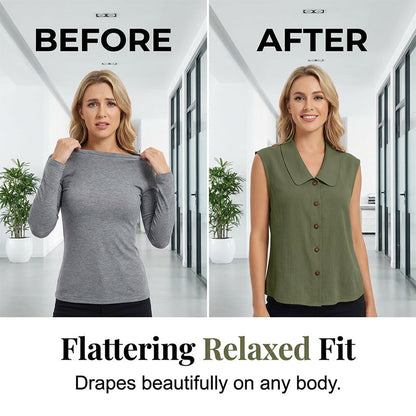 ☀️ Sommer Chic Alarm – Damen V-Ausschnitt Bluse mit Knopfleiste für jede Gelegenheit ☀️