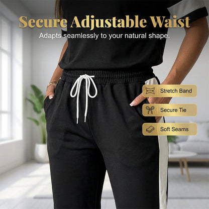 💥NEUER HEISSER VERKAUF💥Bequemes zweiteiliges Hosen-Set für Damen mit Kordelzug in der Taille