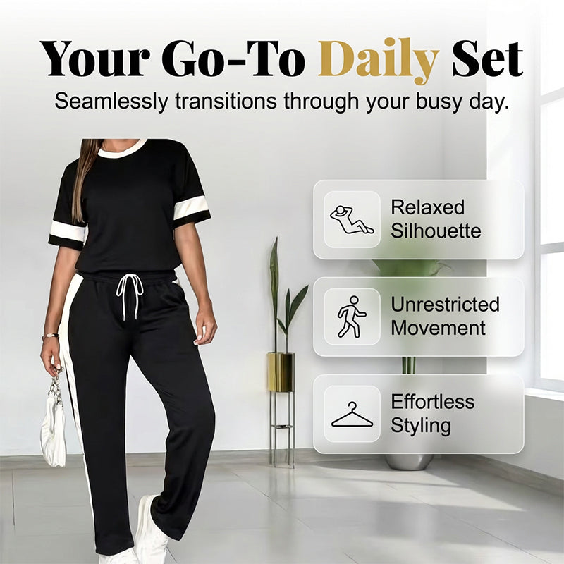 💥NEUER HEISSER VERKAUF💥Bequemes zweiteiliges Hosen-Set für Damen mit Kordelzug in der Taille