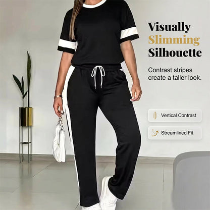 💥NEUER HEISSER VERKAUF💥Bequemes zweiteiliges Hosen-Set für Damen mit Kordelzug in der Taille