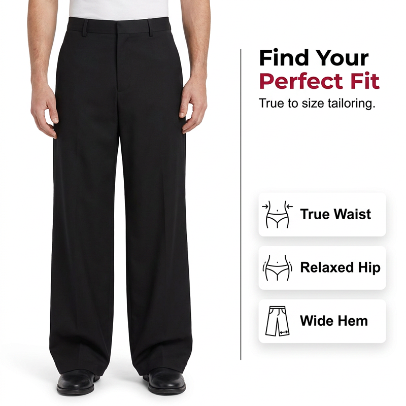 👖 50% OFF ! ⏳ Men's Classic Fit Wide-Leg Suit Trousers – Tailored cut, breathable fabric & perfect for work, weddings or formal events ✨