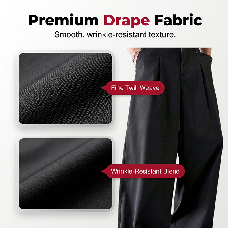 👖 50% OFF ! ⏳ Men's Classic Fit Wide-Leg Suit Trousers – Tailored cut, breathable fabric & perfect for work, weddings or formal events ✨