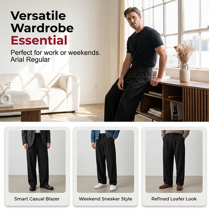 👖 50% OFF ! ⏳ Men's Classic Fit Wide-Leg Suit Trousers – Tailored cut, breathable fabric & perfect for work, weddings or formal events ✨