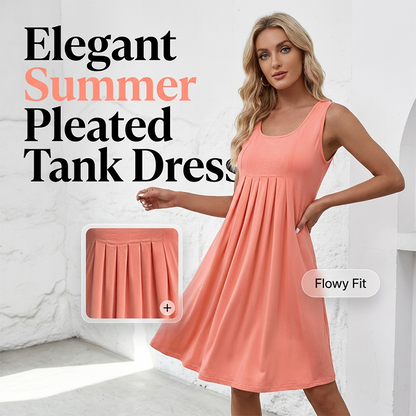 👗Women's Casual Summer Sleeveless Pleated Tank Dress☀️ Effortless Summer Chic ☀️