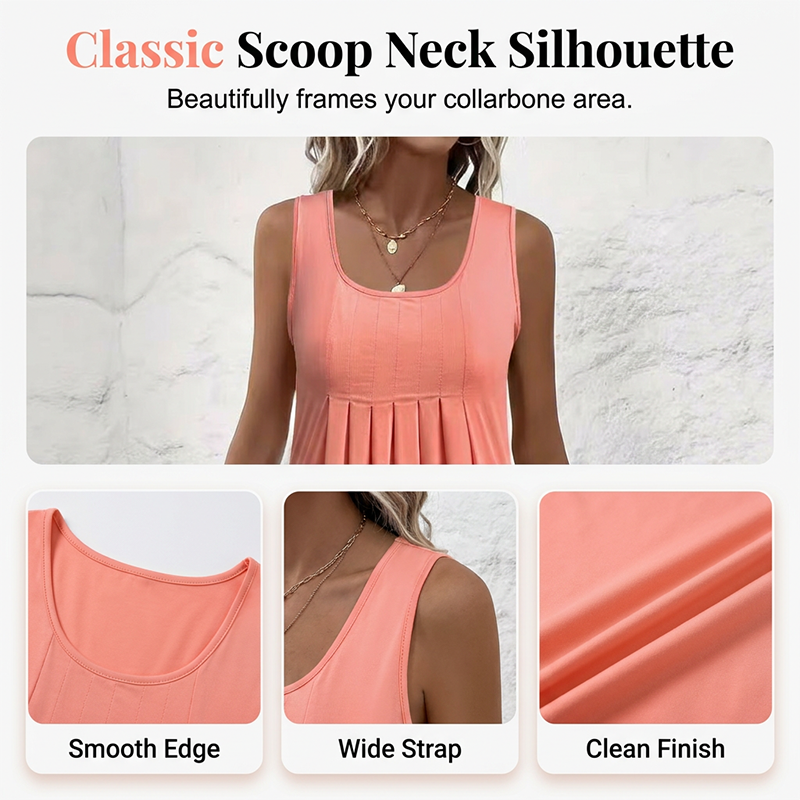 👗Women's Casual Summer Sleeveless Pleated Tank Dress☀️ Effortless Summer Chic ☀️
