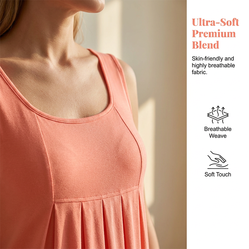 👗Women's Casual Summer Sleeveless Pleated Tank Dress☀️ Effortless Summer Chic ☀️