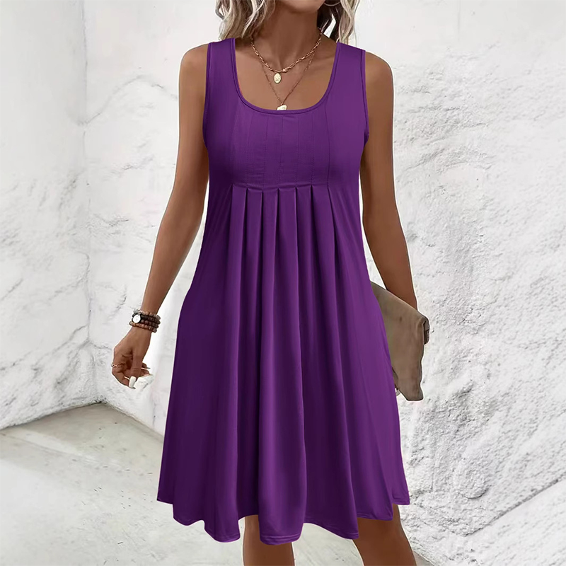 👗Women's Casual Summer Sleeveless Pleated Tank Dress☀️ Effortless Summer Chic ☀️