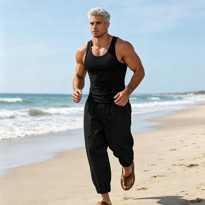 🌿Men's Casual Loose Fit Drawstring Pants – Cool, Comfy & Chic🌿