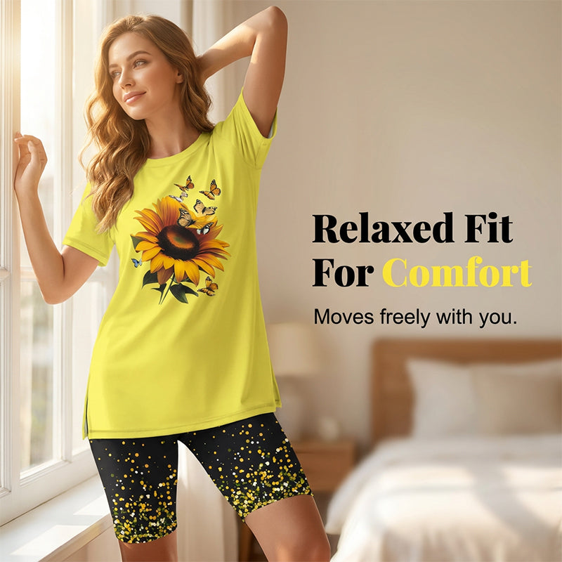 💕Women's Casual Printed Tunic Top & Shorts Set ✨Comfy, Flowy & Made For Sunny Days ☀️
