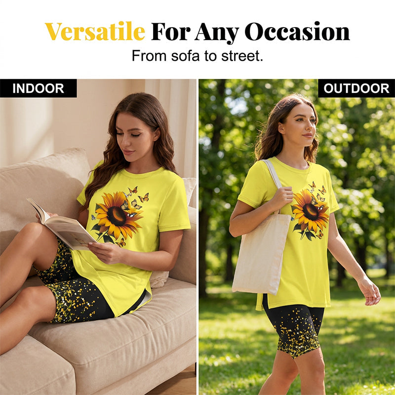 💕Women's Casual Printed Tunic Top & Shorts Set ✨Comfy, Flowy & Made For Sunny Days ☀️