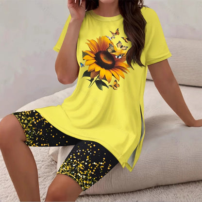 💕Women's Casual Printed Tunic Top & Shorts Set ✨Comfy, Flowy & Made For Sunny Days ☀️