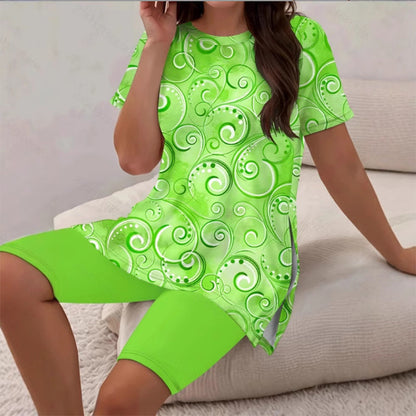 💕Women's Casual Printed Tunic Top & Shorts Set ✨Comfy, Flowy & Made For Sunny Days ☀️