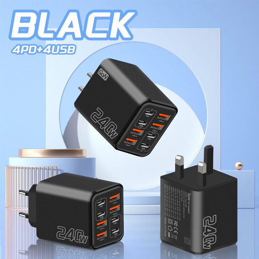 Universal GaN 8-Port Fast Wall Charger 🔌One Plug. Eight Devices. Sorted⚡