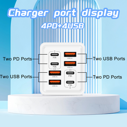 Universal GaN 8-Port Fast Wall Charger 🔌One Plug. Eight Devices. Sorted⚡