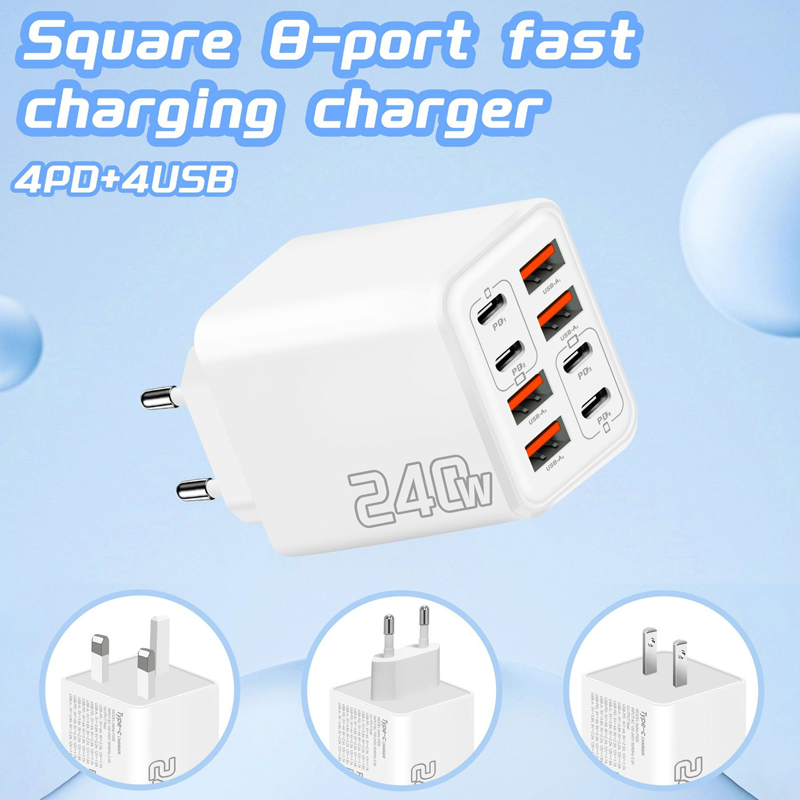 Universal GaN 8-Port Fast Wall Charger 🔌One Plug. Eight Devices. Sorted⚡