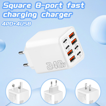 Universal GaN 8-Port Fast Wall Charger 🔌One Plug. Eight Devices. Sorted⚡