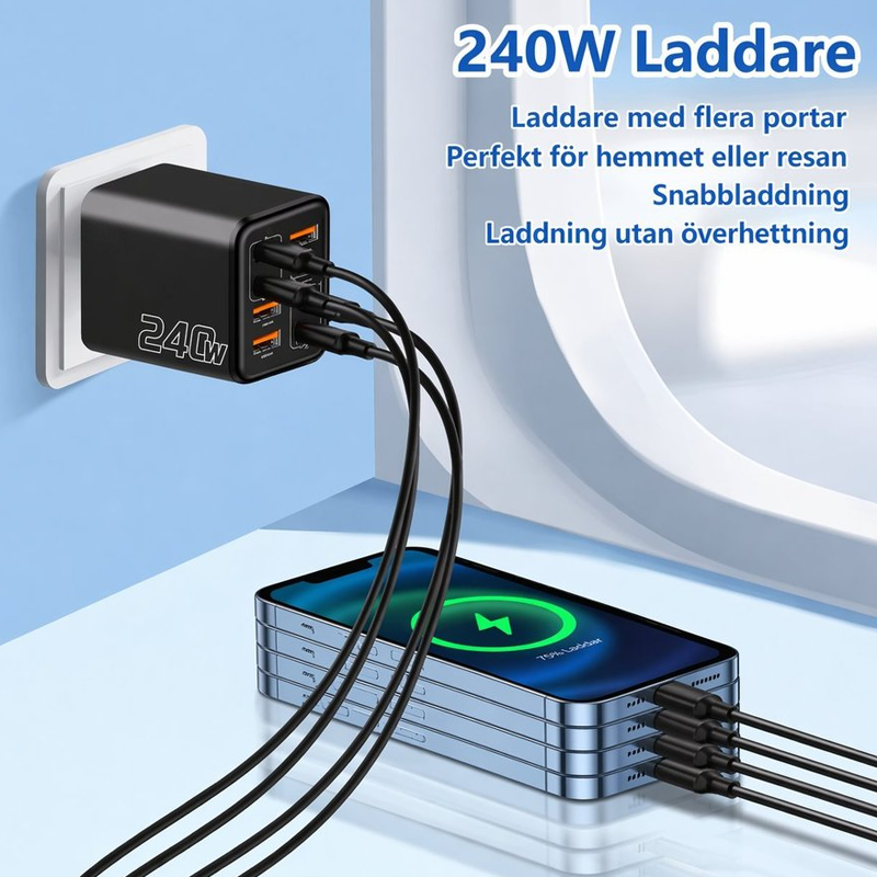 Universal GaN 8-Port Fast Wall Charger 🔌One Plug. Eight Devices. Sorted⚡