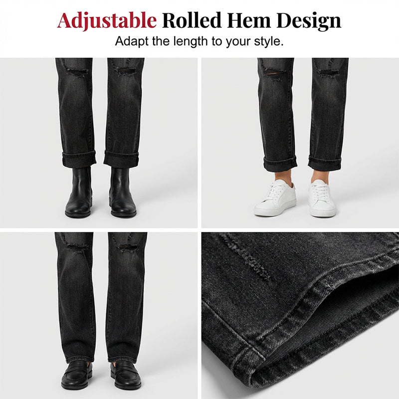 👖Women's Casual Ripped Straight-Leg Jeans⚡ Selling Fast — Don’t Miss Out!