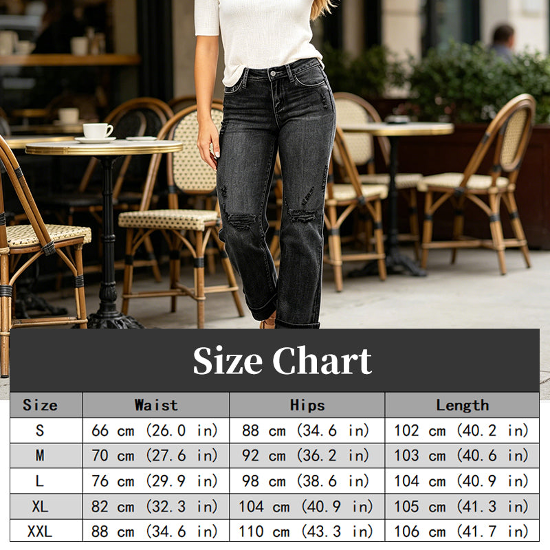 👖Women's Casual Ripped Straight-Leg Jeans⚡ Selling Fast — Don’t Miss Out!