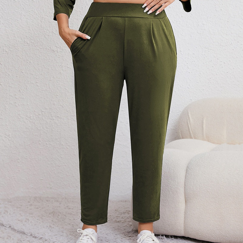 🔥 The Comfiest Trousers You’ll Ever Own 👖Women's Plus Size Tapered Pants with Pockets