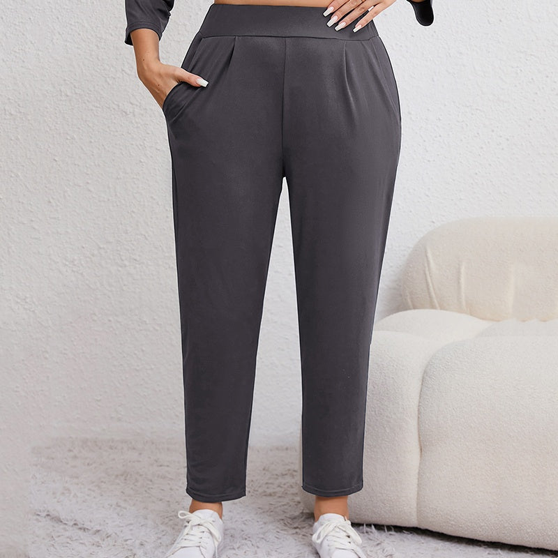 🔥 The Comfiest Trousers You’ll Ever Own 👖Women's Plus Size Tapered Pants with Pockets