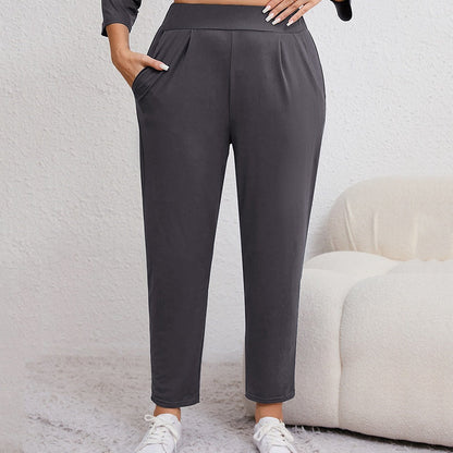 🔥 The Comfiest Trousers You’ll Ever Own 👖Women's Plus Size Tapered Pants with Pockets
