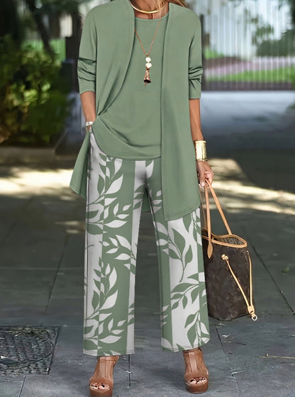 Damen-Set mit geblümtem Langarmshirt und Hose😍 Mühelose Eleganz in einem Outfit ✨