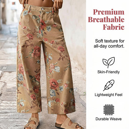 🌿MEGA-DEAL 51% RABATT! 👖 Damen Cropped Jeans – Schicker Blumendruck & Lässige Weite Passform ☀️✨