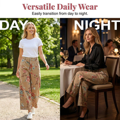 🌿MEGA-DEAL 51% RABATT! 👖 Damen Cropped Jeans – Schicker Blumendruck & Lässige Weite Passform ☀️✨