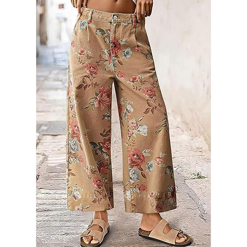 🌿MEGA-DEAL 51% RABATT! 👖 Damen Cropped Jeans – Schicker Blumendruck & Lässige Weite Passform ☀️✨