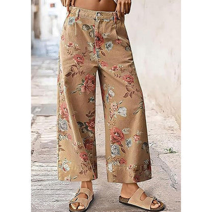🌿MEGA-DEAL 51% RABATT! 👖 Damen Cropped Jeans – Schicker Blumendruck & Lässige Weite Passform ☀️✨