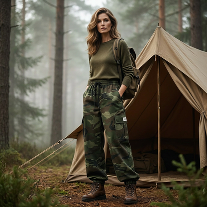 😎Women's Casual Camouflage Pants with Drawstring👖Baggy Fit. Clean Look. Serious Comfort 😍