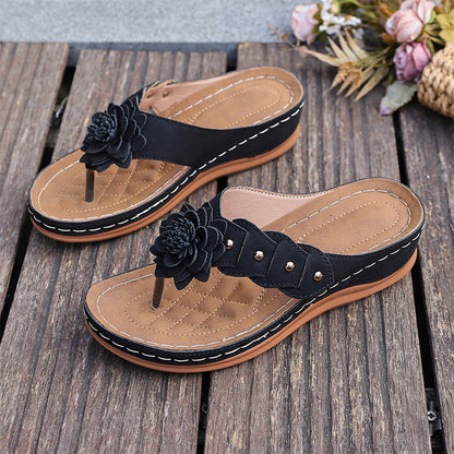 🌷Damen Floral Zehenstegsandalen mit Fußgewölbestütze 🌸 Leicht, Stylisch & Unglaublich Bequem