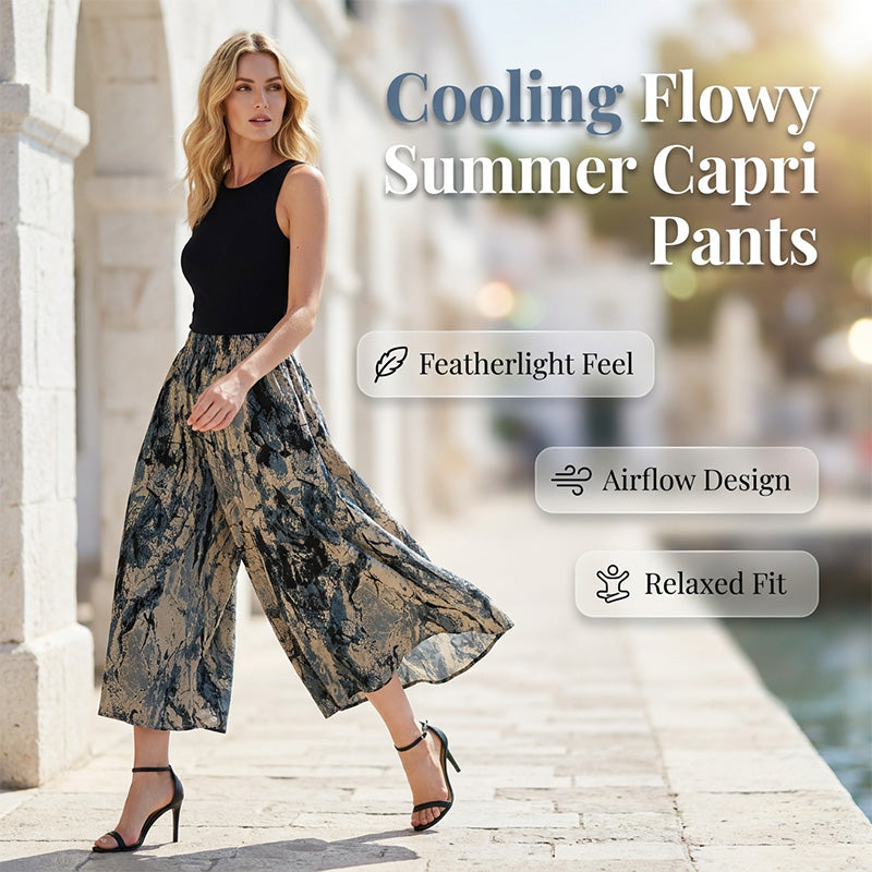 💫Women's Summer Wide-Leg Capri Pants - Stay Cool & Look Effortless ✨