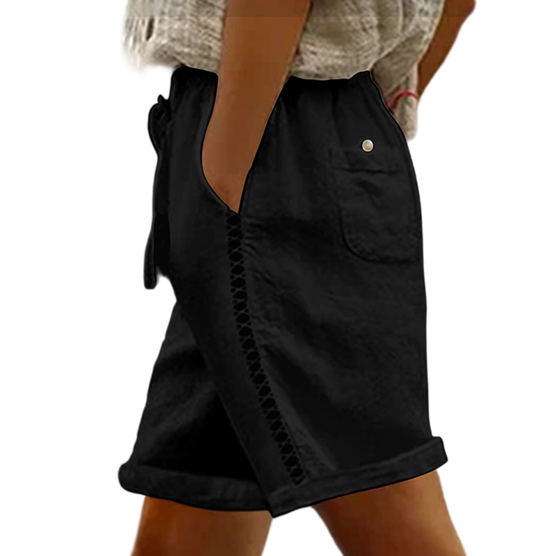 💛Women's Casual Drawstring Shorts with Lace Detail - Lightweight, Flattering & Made For Sunny Days ☀️