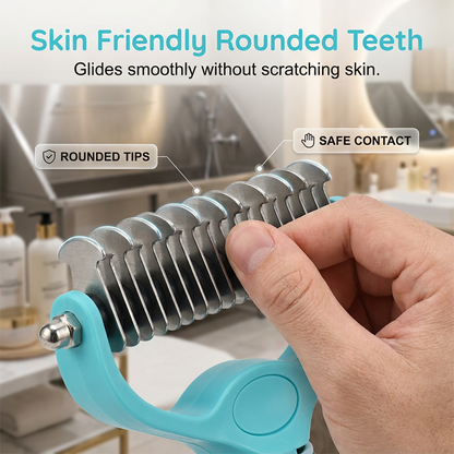 🐾Say Goodbye To Tangled Fur & Shedding✨Dual-Sided Pet Grooming Rake for Dogs & Cats