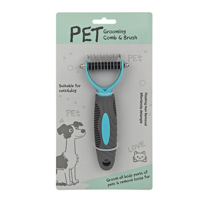 🐾Say Goodbye To Tangled Fur & Shedding✨Dual-Sided Pet Grooming Rake for Dogs & Cats