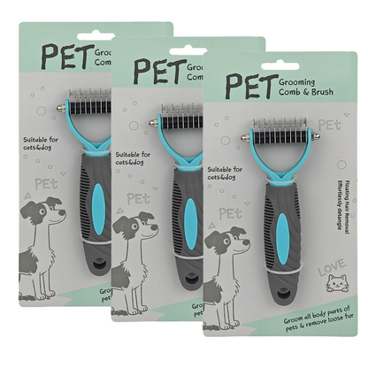 🐾Say Goodbye To Tangled Fur & Shedding✨Dual-Sided Pet Grooming Rake for Dogs & Cats