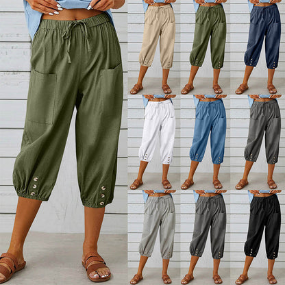 ☀️Women's Casual Capri Pants with Pockets -  Effortless Summer Style ✨