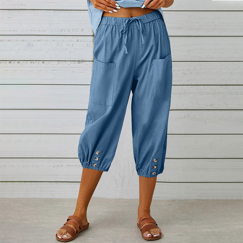 ☀️Women's Casual Capri Pants with Pockets -  Effortless Summer Style ✨