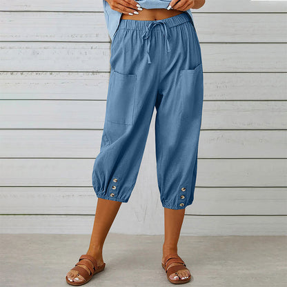 ☀️Women's Casual Capri Pants with Pockets -  Effortless Summer Style ✨