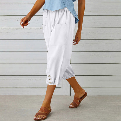 ☀️Women's Casual Capri Pants with Pockets -  Effortless Summer Style ✨