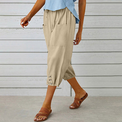 ☀️Women's Casual Capri Pants with Pockets -  Effortless Summer Style ✨