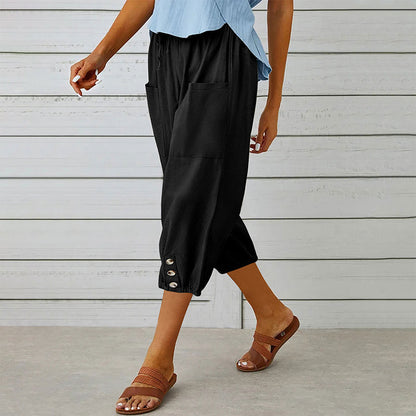 ☀️Women's Casual Capri Pants with Pockets -  Effortless Summer Style ✨