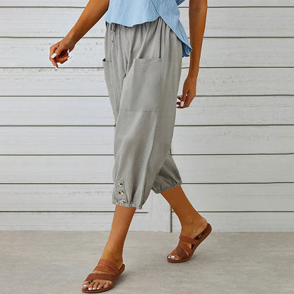 ☀️Women's Casual Capri Pants with Pockets -  Effortless Summer Style ✨