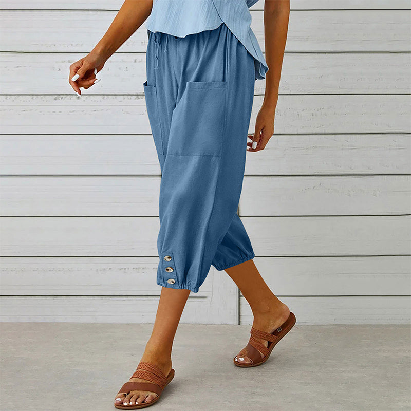 ☀️Women's Casual Capri Pants with Pockets -  Effortless Summer Style ✨