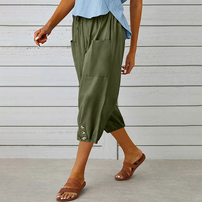☀️Women's Casual Capri Pants with Pockets -  Effortless Summer Style ✨