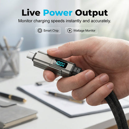 🔥HOT SALE 61% OFF🔥4-in-1 Digital Display Keychain Charging Cable