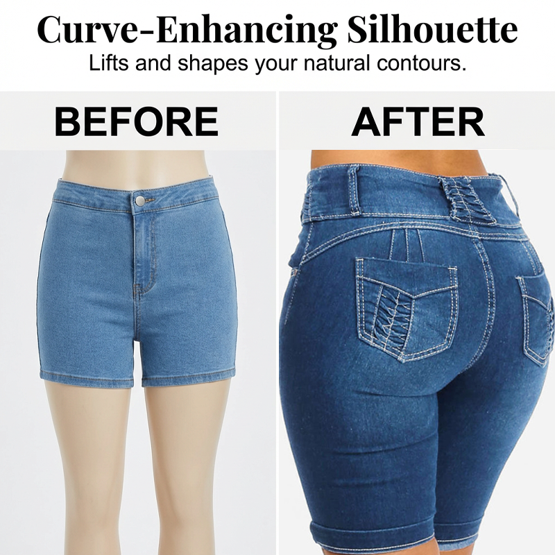 👖Women's High-Waist Stretch Denim Shorts That Actually Flatter Your Figure✨